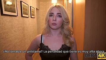 blonde hairdresser fucks for furniture debt