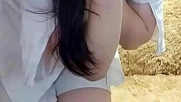 Horny Brunette Lammy Pixel Stripteases And Shows Off Her Gorgeous Big Ass In Lingerie