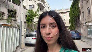 Lose game, walk with cum on face public