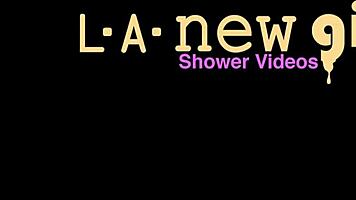 pretty asian teen took a relaxing shower