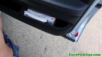 I picked up a European brunette babe outdoors and paid for anal sex