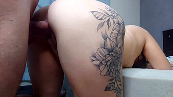 the wife cheats with her husband's friend while he's out, banging hard in their home