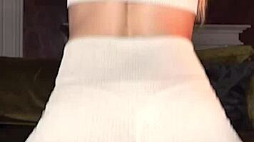 Ass job dry humping and cum on yoga pants