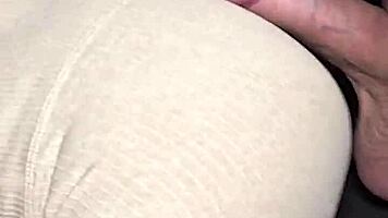 Ass job dry humping and cum on yoga pants