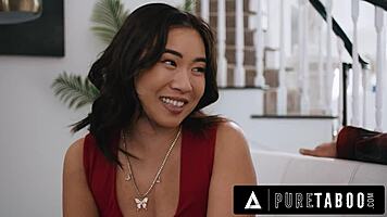 Asian girls lulu chu and kimmy kimm explore doppelganger fantasy together