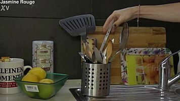 Housewife Going Crazy In The Kitchen