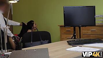 Vip4k Brunette Undresses Due To Unemployment