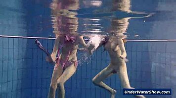 horny girls: 'let's strip each other in the pool'