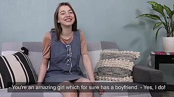 Hot Brunette Virgin Babe Nevet First Time Casting