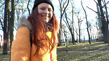 Stripping off jeans after walk!