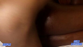 Petite ebony anal babe craves bold rough ass spoon fuck filling her cunt