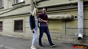 European teen Avrora Sky wears eyeglasses in an amateur video scene