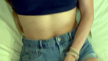 Cute College Girl With Very Beautiful Pussy Gets Very Horny In Her Stepfather's Room