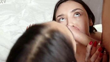 lucky guy enjoys threesome with two stunning women