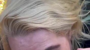 Real hooker receives intense facial in outdoor encounter