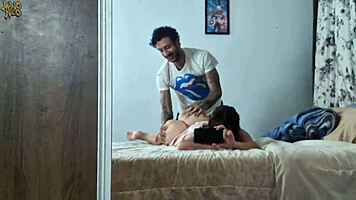 bbc fucking her little 18+ asshole in front of the mirror feels intense