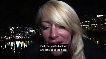 Fit Blonde Milf Sandy Hooks Up Roughly on Public Date