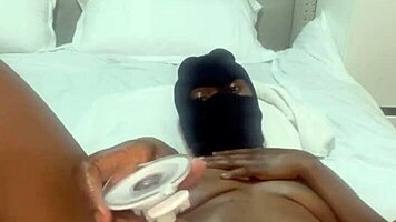 she's a young 18+ whore spreading wet pussy in black lingerie, squirting crazy and dirty