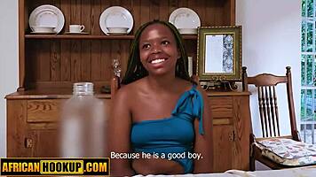 Tattooed Ebony Teen 18+ Sucks White Cock First Time