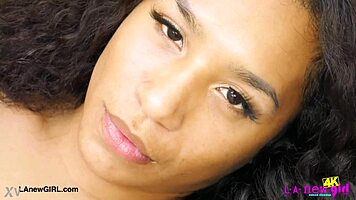 brunette model shows her body