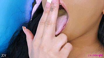 Classic brunette beauty shows her sexy body