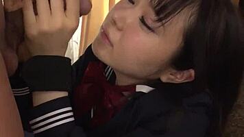 dirty and dissolute school-girl nozomi momoki receives a creampie from her counterpart after providing him a blowjob