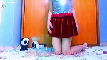 Bonneyuwu Suggestively Drinks Milk in Homemade Fetish Scene