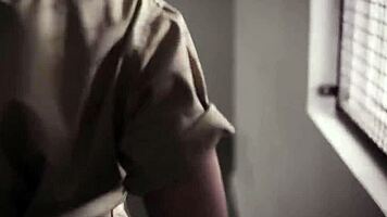 Blonde teen threesome fucked by prison guards