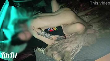 We banged on that noisy glowing hotel bed