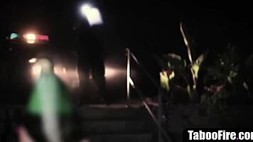 Blonde teen threesome fucked by prison guards