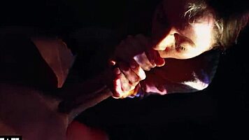 Double facial surprises young woman in passionate encounter