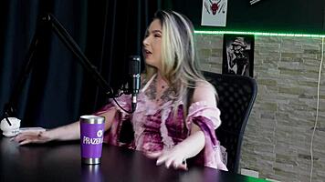 Teen Blonde in Lingerie Enjoys First Time Menage and Halloween Fun