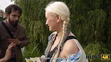 Hey, I spotted this cute blonde with a tight pussy in the park and gave her a rough fuck.