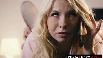 Kenzie Reeves and Haley Reed seduce in threesome with blowjob and cunilingus