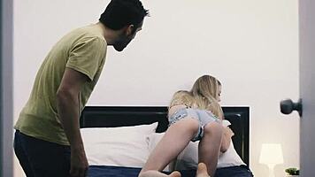Kenzie Reeves and Haley Reed seduce in threesome with blowjob and cunilingus