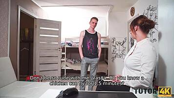 Tutor4k instead of biology lucky boy has awesome sex with hot teacher?