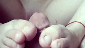 Footjob With Masturbation
