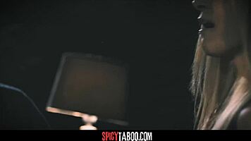 The american blonde teen and milf participate in a taboo threesome, with blowjobs, deepthroat, and doggystyle