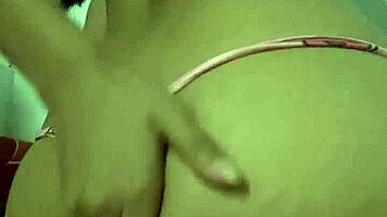 Innocent teen in pajamas craves double penetration passionately.