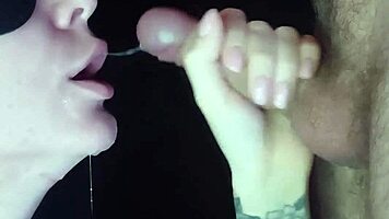 close up suck dick leads to cumshot facial on wet pussy