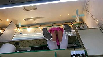 Boss Plays With Sexy Shop Assistant Pussy During Customer Talk