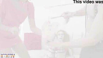 Natasha and Lykos dominate petite Chloe in wild orgy