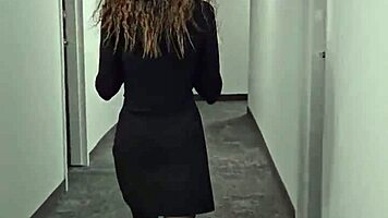 A Young Brunette Poetess Reads Poetry in Dress