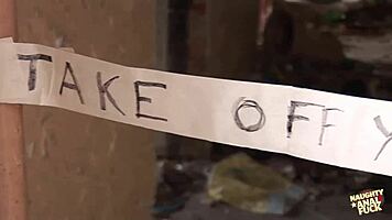 she entered this abandoned building and got fucked by two different guys in her ass