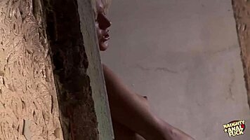 she entered this abandoned building and got fucked by two different guys in her ass