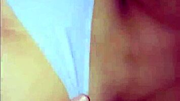 Girl wants fun while sleeping nearby almost seen