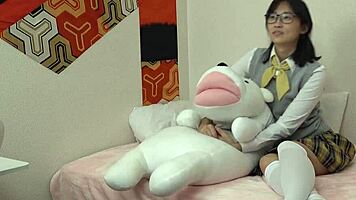 Japanese student plays with herself after school!