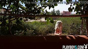 Petite Canadian Blonde MILF Katie Jean Strips Outdoors in Softcore Scene