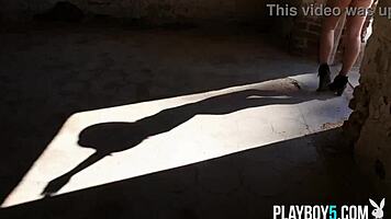 Petite Canadian Blonde MILF Katie Jean Strips Outdoors in Softcore Scene