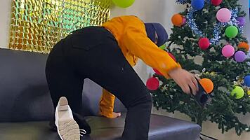 Friends end up having lesbian sex for the first time on new year